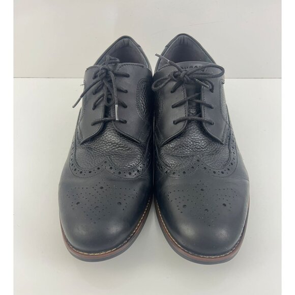 Rockport Men's Dustyn Wingtip Oxford Shoes 10.5  W Black Waterproof - Picture 6 of 9